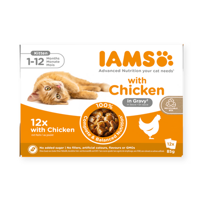IAMS Delights natvoer met kip in saus voor kittens