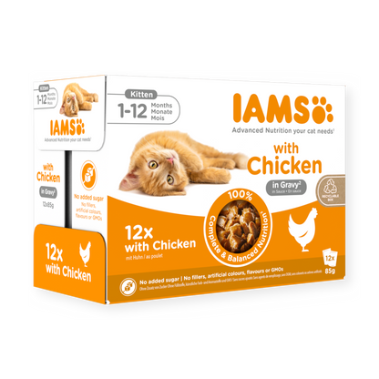IAMS Delights natvoer met kip in saus voor kittens