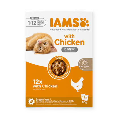 IAMS Delights natvoer met kip in saus voor kittens
