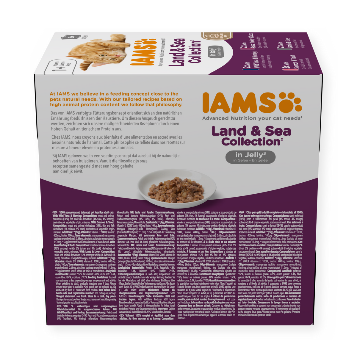 IAMS Delights Land & Sea Collection natvoer in gelei voor volwassen katten