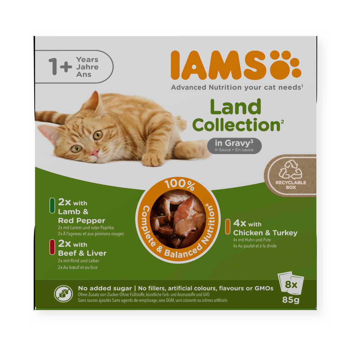 IAMS Delights Land Collection natvoer in saus voor volwassen katten
