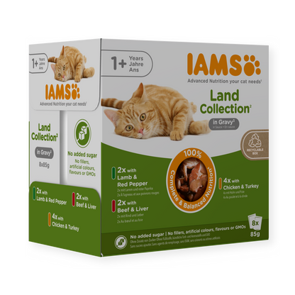 IAMS Delights Land Collection natvoer in saus voor volwassen katten