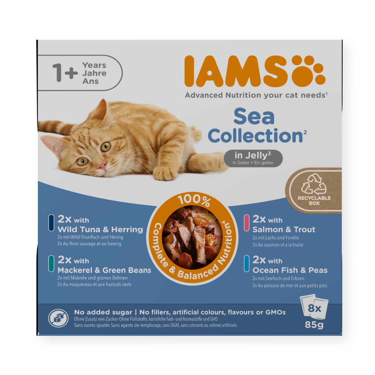 IAMS Delights Sea Collection natvoer in gelei voor volwassen katten