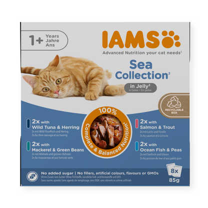 IAMS Delights Sea Collection natvoer in gelei voor volwassen katten