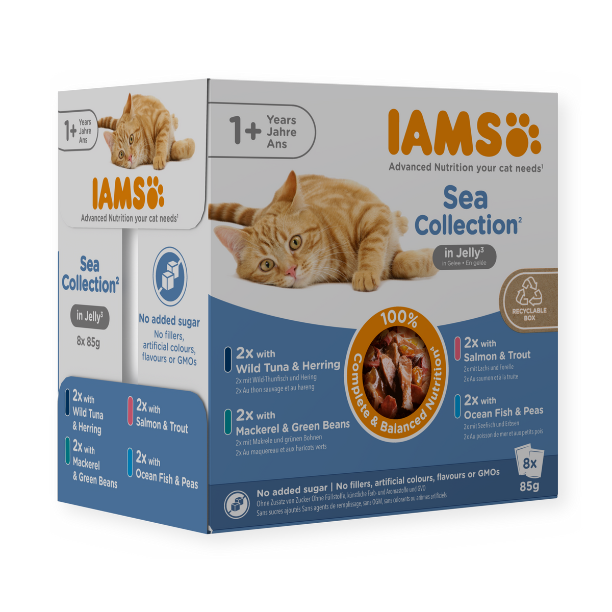 IAMS Delights Sea Collection natvoer in gelei voor volwassen katten
