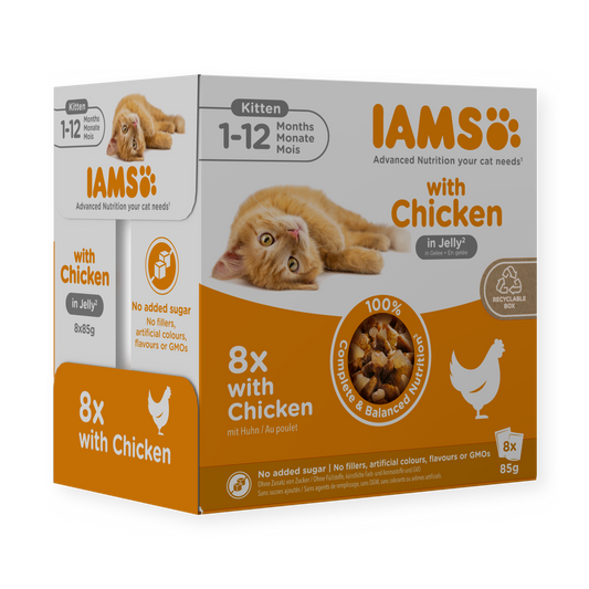 IAMS Delights natvoer met kip in gelei voor kittens