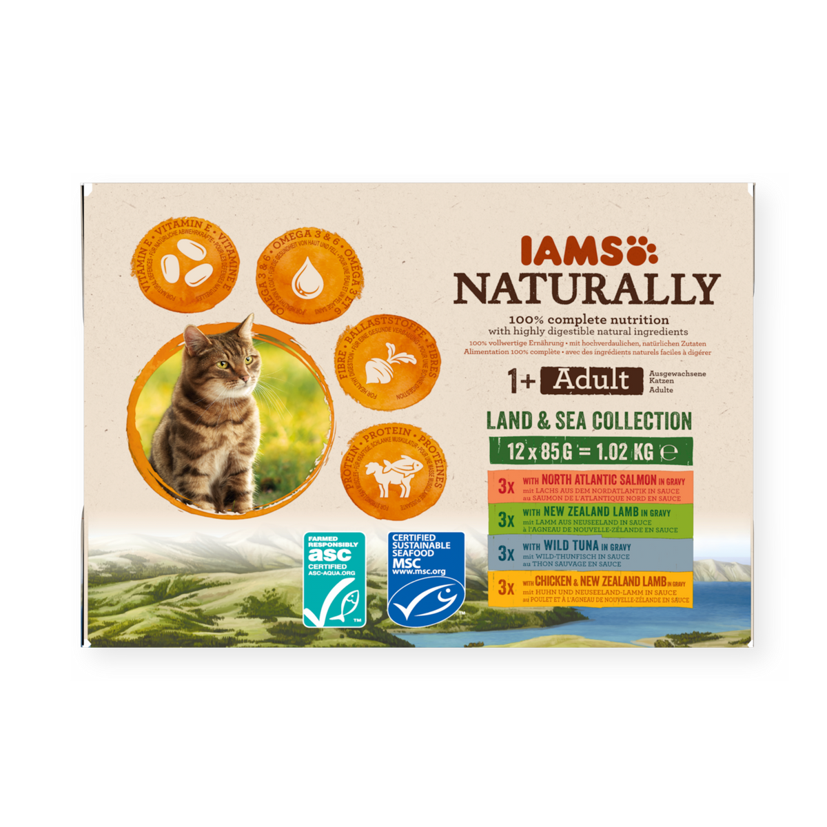IAMS Naturally Land & Sea Collection natvoer voor volwassen katten