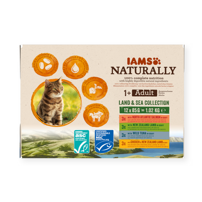 IAMS Naturally Land & Sea Collection natvoer voor volwassen katten