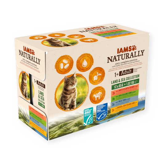 IAMS Naturally Land & Sea Collection natvoer voor volwassen katten