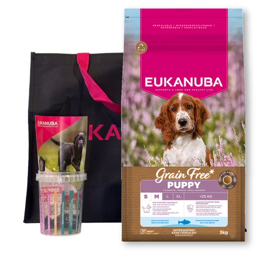 2x Eukanuba Puppy & Junior Kit Large Breed – Grain Free Ocean Fish 3 kg